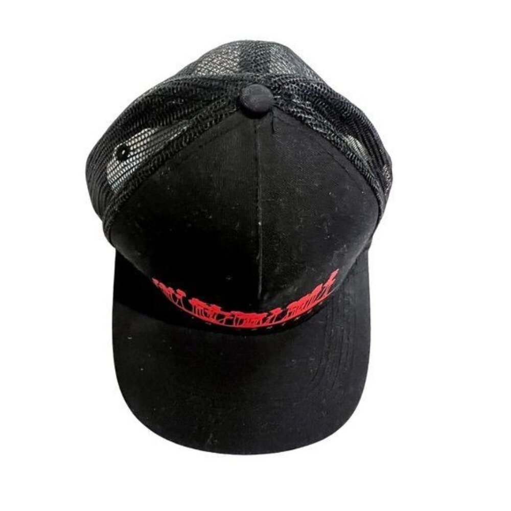 RtA Palm Springs Trucker Hat in Black Red